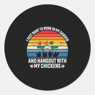 Chicken Art Hangout With My Chickens Classic Round Sticker