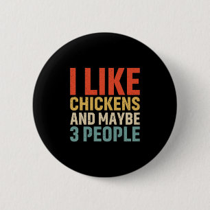 Chicken Art I Like Chickens Button