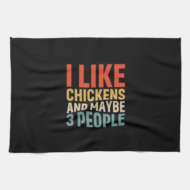 Chicken Art I Like Chickens Kitchen Towel (Horizontal)