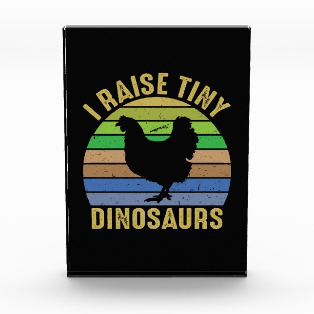 Chicken Art I Raise Tiny Dinosaurs Photo Block (Front)