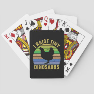Chicken Art I Raise Tiny Dinosaurs Poker Cards
