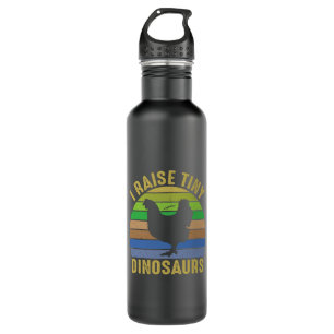 Chicken Art I Raise Tiny Dinosaurs Stainless Steel Water Bottle