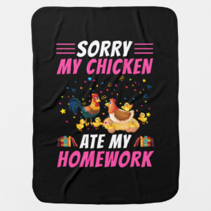 Chicken Art My Chicken Ate My Homework Baby Blanket