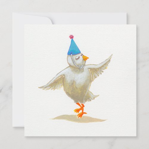 Chicken art party hat lovely feeling Holly dances Personalized Invites
