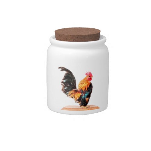 Chicken Art Rooster Canister Farmhouse Candy Jar