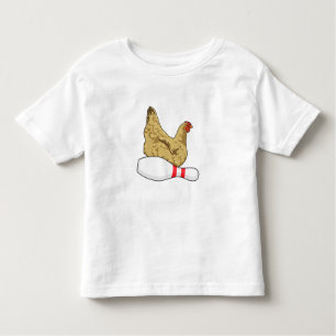Chicken at Bowling with Bowling pin Toddler T-shirt