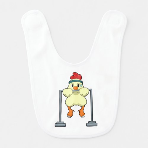 Chicken at Fitness Pull_ups Baby Bib