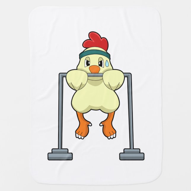 Chicken at Fitness Pull-ups Baby Blanket (Front)