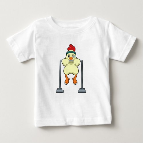 Chicken at Fitness Pull_ups Baby T_Shirt