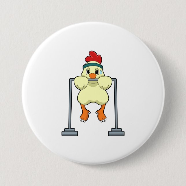 Chicken at Fitness Pull-ups Button (Front)