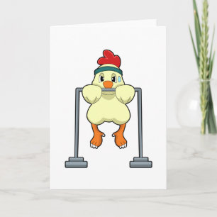 Chicken at Fitness Pull-ups Card