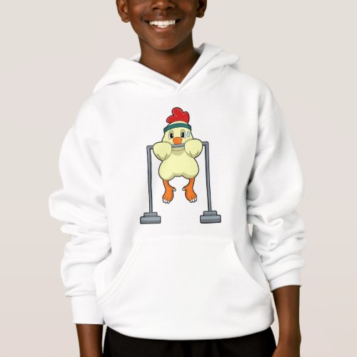 Chicken at Fitness Pull_ups Hoodie
