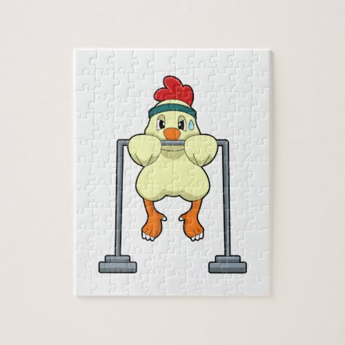 Chicken at Fitness Pull_ups Jigsaw Puzzle