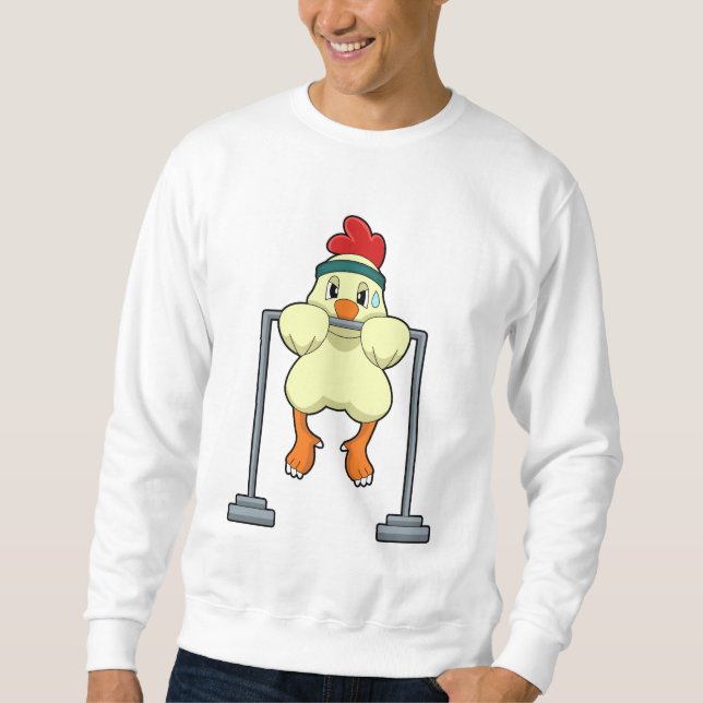 Chicken at Fitness Pull-ups Sweatshirt (Front)