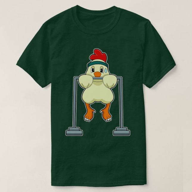 Chicken at Fitness Pullups T-Shirt (Design Front)