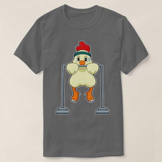 Chicken At Fitness PullUps  T-Shirt (Design Front)