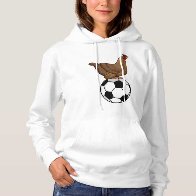 Chicken at Soccer Sports Hoodie (Front)