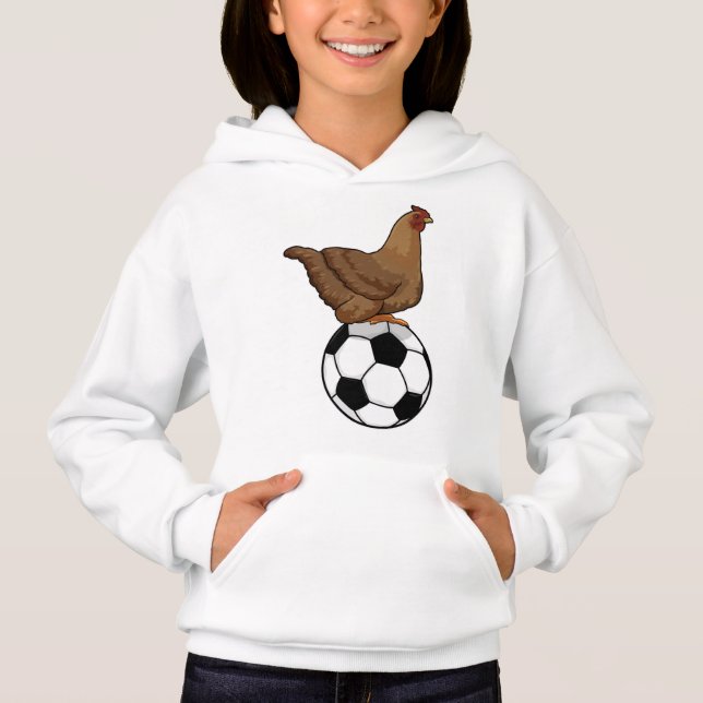 Chicken at Soccer Sports Hoodie (Front)