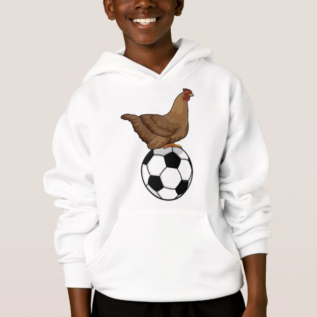 Chicken at Soccer Sports Hoodie (Front)