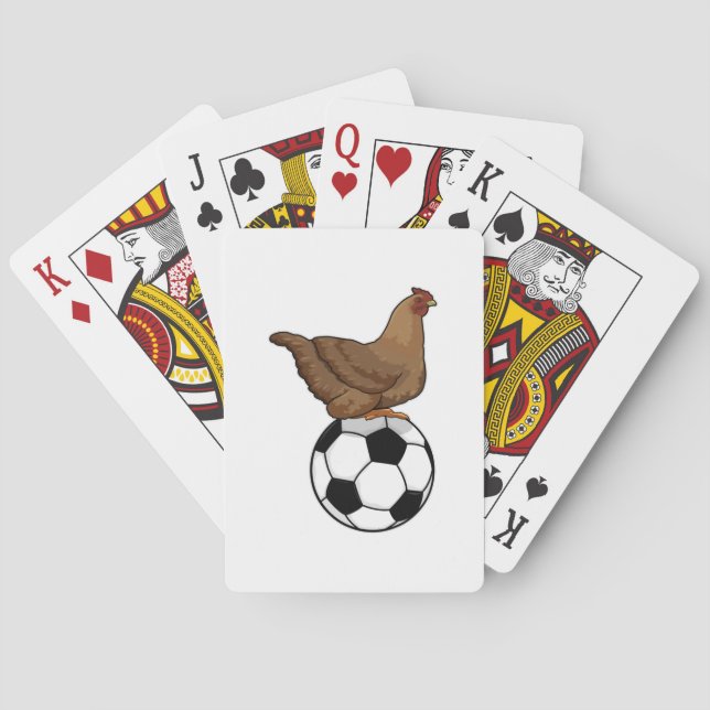 Chicken at Soccer Sports Poker Cards (Back)