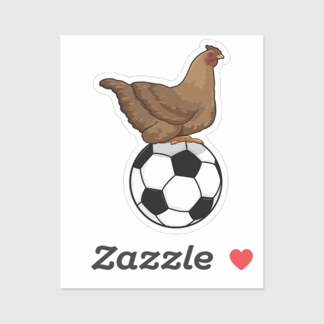 Chicken at Soccer Sports Sticker (Sheet)