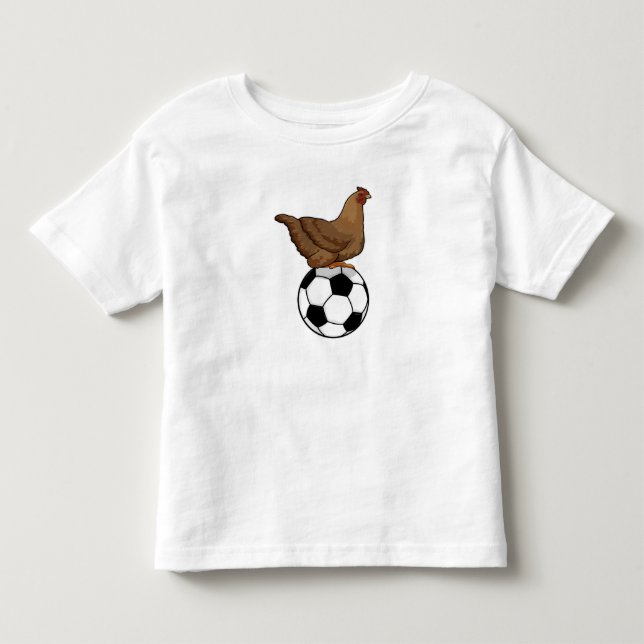 Chicken at Soccer Sports Toddler T-shirt (Front)