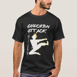 Chicken Attack Go Chicken Go White Ninja Meme T-Shirt