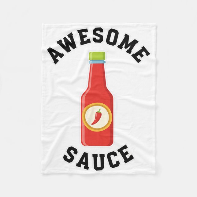Chicken Awesome Sauce Bottle  Fleece Blanket (Front)