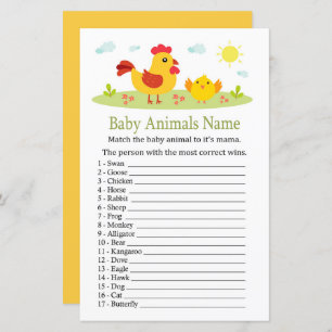 Chicken Baby Animals Name Game