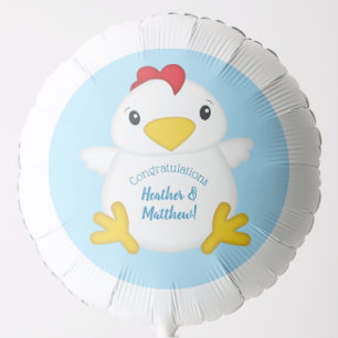 Chicken Baby Shower Blue Boy Balloon