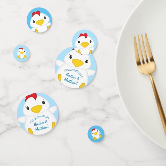 Chicken Baby Shower Blue Boy Confetti (Group)