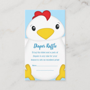 Chicken Baby Shower Blue Boy Enclosure Card