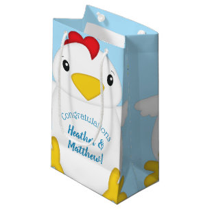 Chicken Baby Shower Blue Boy Small Gift Bag