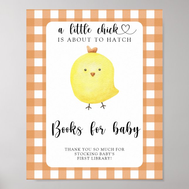 Chicken baby shower - books for baby poster (Front)