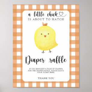 chicken baby shower - diaper raffle poster