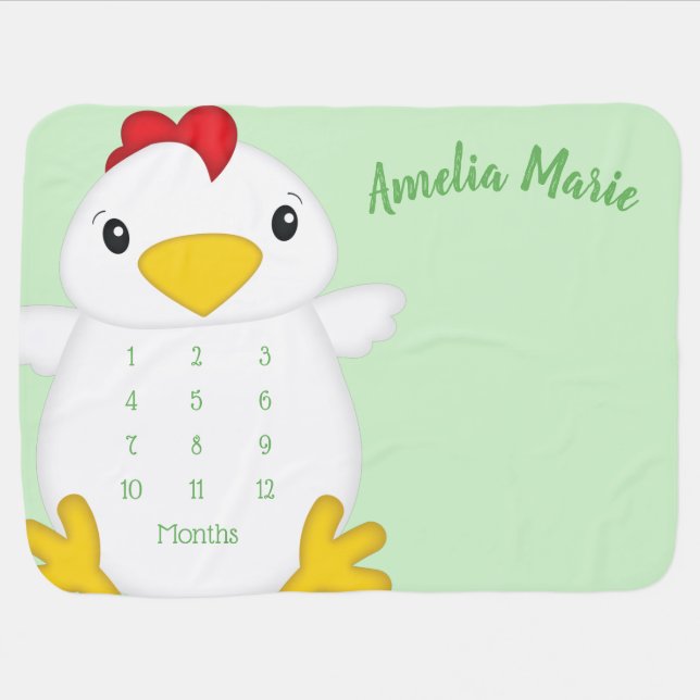 Chicken Baby Shower Farm Blanket (Horizontal)