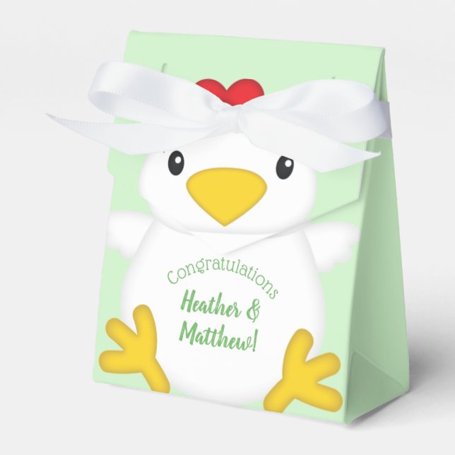Chicken Baby Shower Farm Favor Boxes (Front Side)