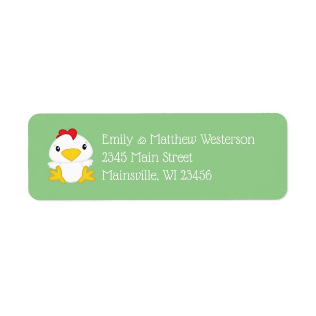 Chicken Baby Shower Farm Label (Front)