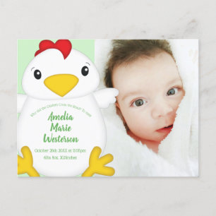 Chicken Baby Shower Farm Postcard