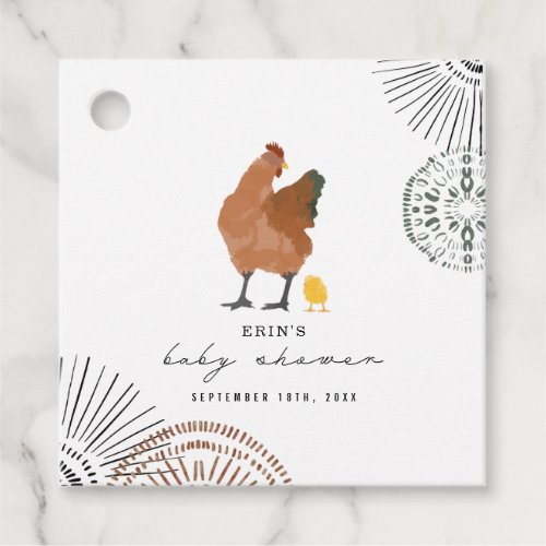 Chicken Baby Shower  Favor Tags