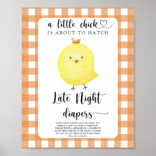 chicken baby shower - Late night diapers game Poster