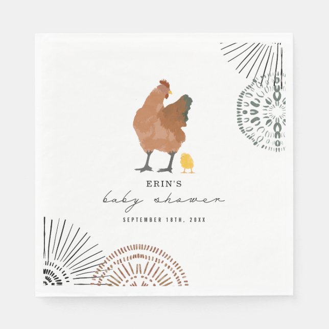 Chicken Baby Shower  Napkins (Front)