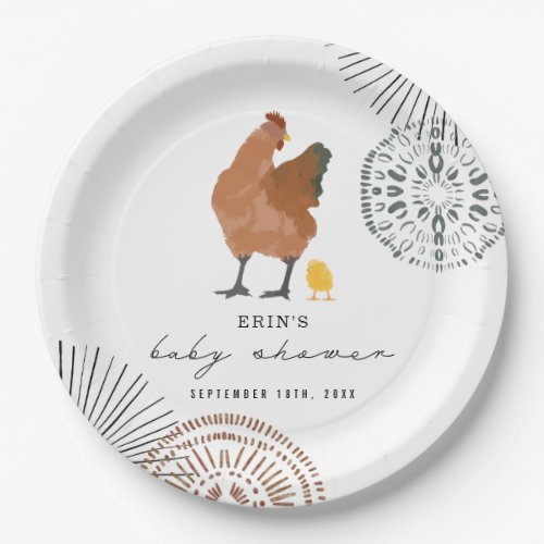 Chicken Baby Shower Paper Plates