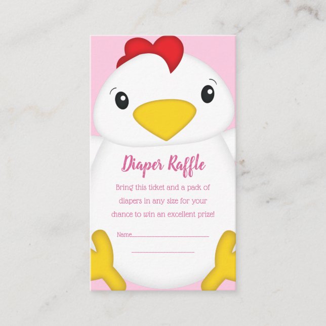 Chicken Baby Shower Pink Farm Enclosure Card (Front)