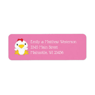 Chicken Baby Shower Pink Farm Label