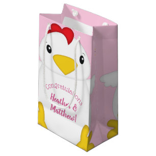 Chicken Baby Shower Pink Farm Small Gift Bag