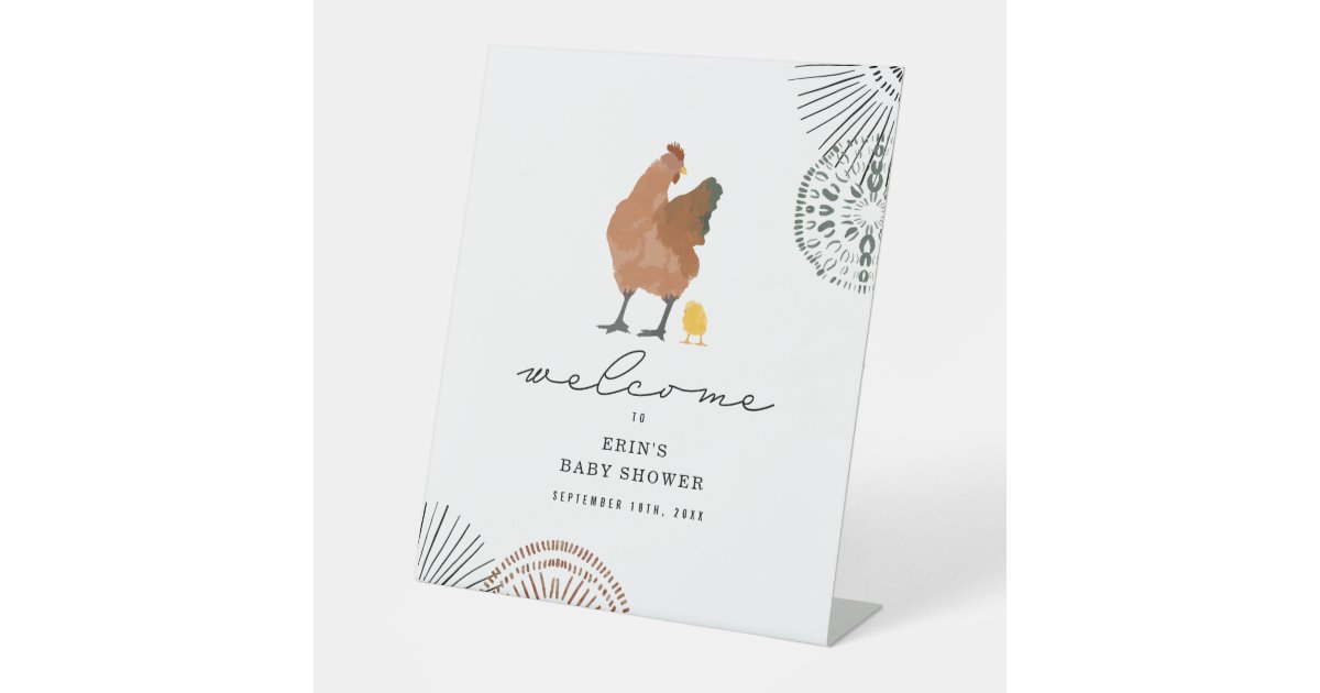 Chicken Baby Shower 8x10 Poster Pedestal Sign Zazzle