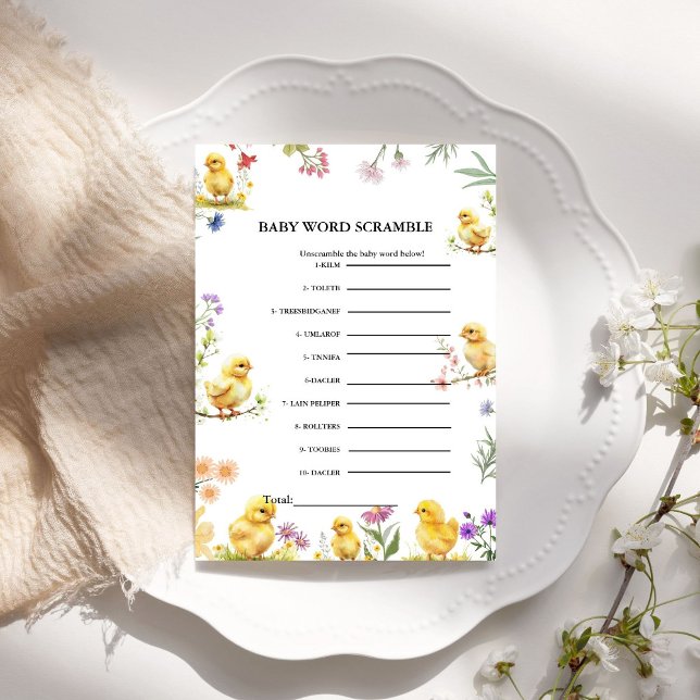 Chicken Baby word scramble baby shower game (Creator Uploaded)