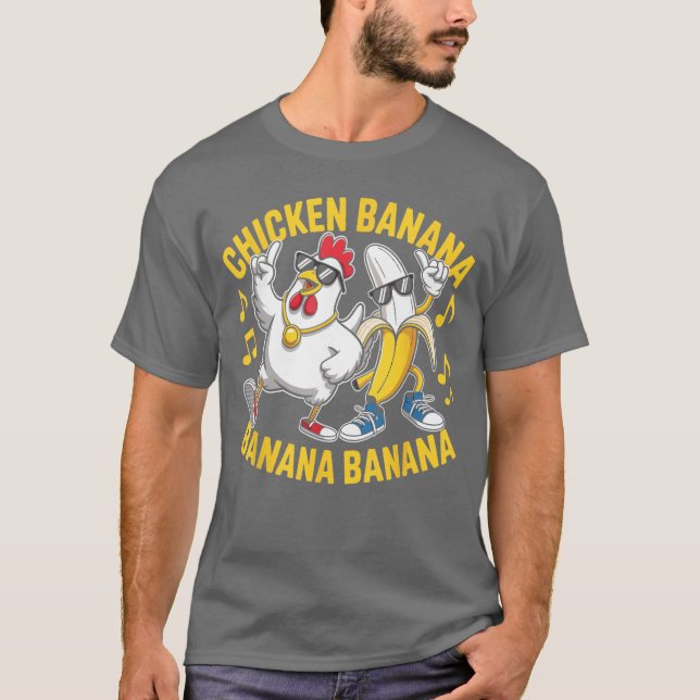 Chicken Banana Banana Banana Music Lover Musician  T-Shirt (Front)