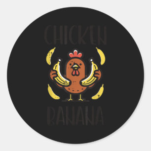Chicken Banana Cute Song Dance Fruit Kids Youth Me Classic Round Sticker